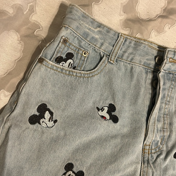 Mickey Mouse Embroidered Disney Denim Shorts - Picture 2 of 5